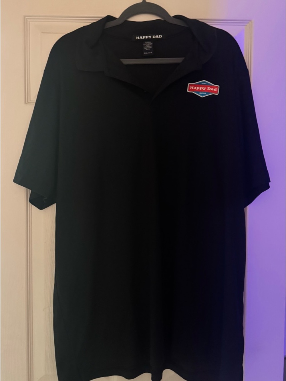 NWOT Happy Dad Men's Black Polo Shirt